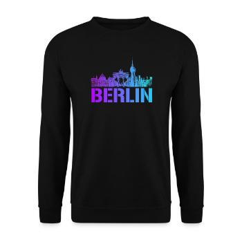 Berlin skyline with Berlin landmark - Unisex Sweatshirt - black - Front - Alina (178cm) & Michal (187cm)