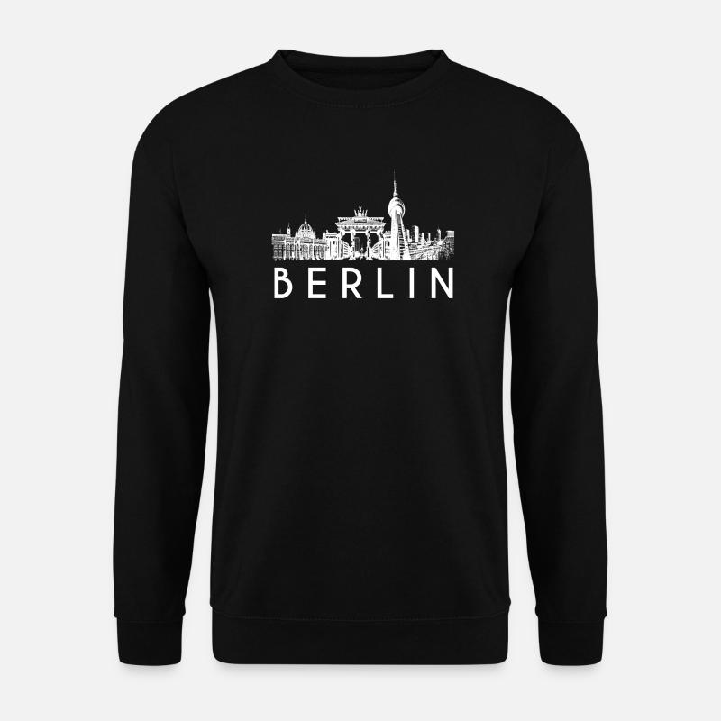 Berlin skyline in white - Unisex Sweatshirt - black