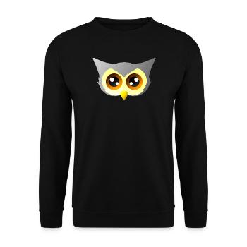 vögel closing, süßes eulengesicht - Unisex Pullover - Schwarz - Vorne - Alina (178cm) & Michal (187cm)
