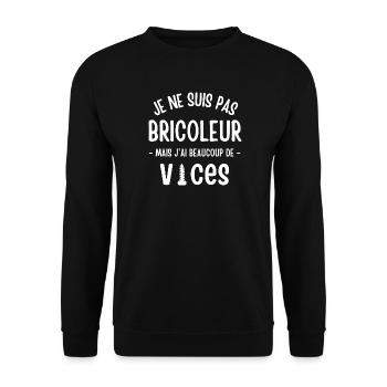 bricoleur, bricolage; bricoler, fan de bricolage - Sweat-shirt Unisexe - noir - Devant - Alina (178cm) & Michal (187cm)