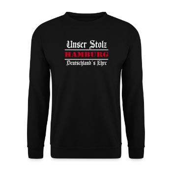 Hamburg , Tradition , Stolz und Ehre Hamburg (25) - Unisex Pullover - Schwarz - Vorne - Alina (178cm) & Michal (187cm)