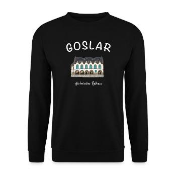 Goslar, hôtel de ville historique emblématique, - Sweat-shirt Unisexe - noir - Devant - Alina (178cm) & Michal (187cm)