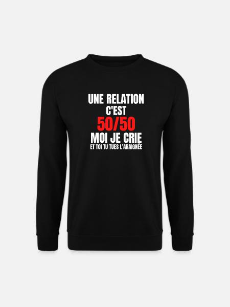 arachnophobe, peur des araignées, araignée - Sweat-shirt Unisexe - noir