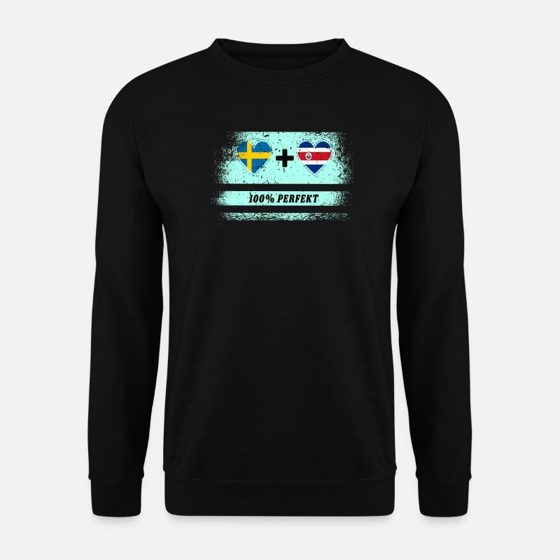 Costa Rica & Schweden 100% perfekt / Geschenk - Unisex Pullover - Schwarz