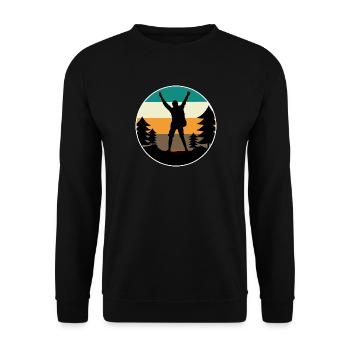 Randonneur au sommet de la montagne Randonnée alpinisme Escalade - Sweat-shirt Unisexe - noir - Devant - Alina (178cm) & Michal (187cm)
