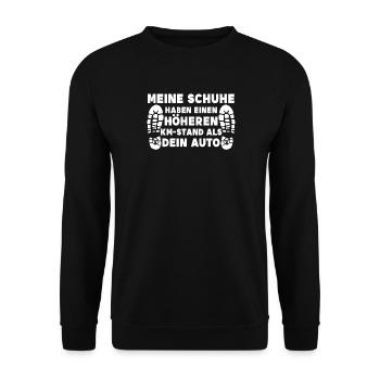 Wanderer Cooler Spruch Bergsteigen Wandern Touren - Unisex Pullover - Schwarz - Vorne - Alina (178cm) & Michal (187cm)