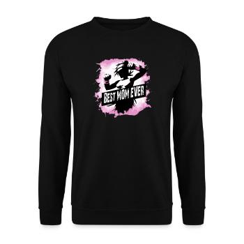 Mother, Mother's Day, Best Mom Ever - Unisex Sweatshirt - black - Front - Alina (178cm) & Michal (187cm)