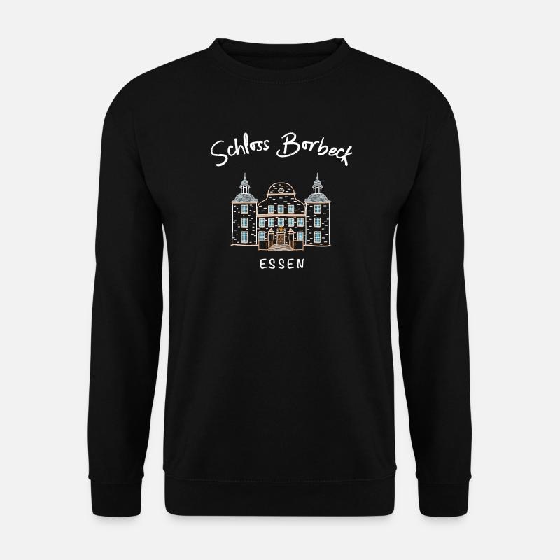 Essen, kultiges Wasserschloss Borbeck, Ruhrgebiet - Unisex Pullover - Schwarz
