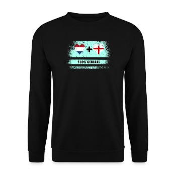 England and The Netherlands 100% Genius flag - Unisex Sweatshirt - black - Front - Alina (178cm) & Michal (187cm)