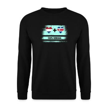 Costa Rica and The Netherlands 100% Genius flag - Unisex Sweatshirt - black - Front - Alina (178cm) & Michal (187cm)