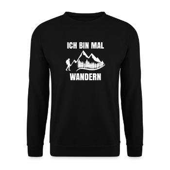 Wandern Wanderung Bergsteigen Wanderer Statement - Unisex Pullover - Schwarz - Vorne - Alina (178cm) & Michal (187cm)