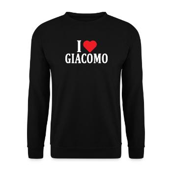 T-Shirt I love Giacomo T-Shirt Geschenkidee - Unisex Pullover - Schwarz - Vorne - Alina (178cm) & Michal (187cm)