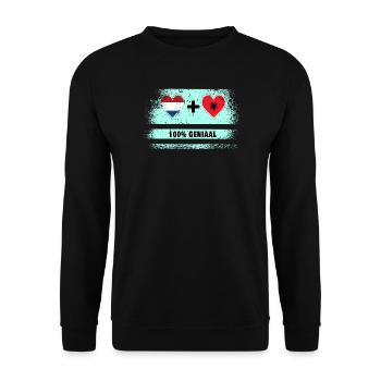 Netherlands and Albania 100% Genius flag - Unisex Sweatshirt - black - Front - Alina (178cm) & Michal (187cm)
