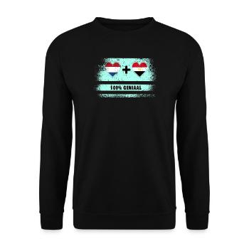 Netherlands and Egypt 100% Genius flag - Unisex Sweatshirt - black - Front - Alina (178cm) & Michal (187cm)