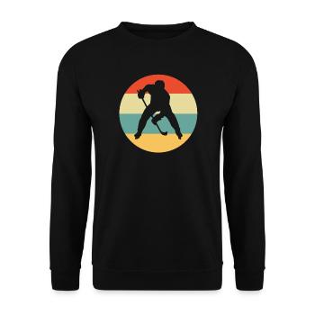 hockey, ice hockey, ice hockey - Unisex Sweatshirt - black - Front - Alina (178cm) & Michal (187cm)