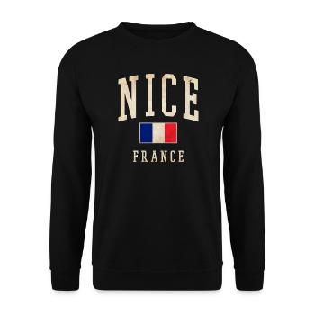 Beau drapeau français - Sweat-shirt Unisexe - noir - Devant - Alina (178cm) & Michal (187cm)