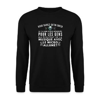 Le Micro Allumé: Musique et Menace - Unisex Sweatshirt - black - Front - Alina (178cm) & Michal (187cm)