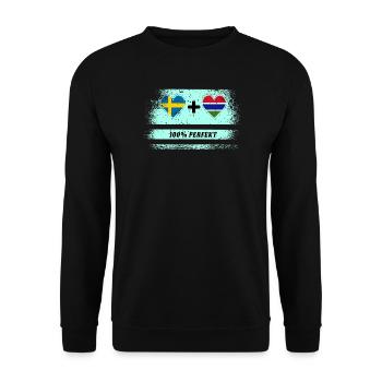 Gambie et Suède 100% Parfait / Cadeau - Sweat-shirt Unisexe - noir - Devant - Alina (178cm) & Michal (187cm)