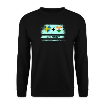 Inde et Suède 100% Parfait / Cadeau - Sweat-shirt Unisexe - noir - Devant - Alina (178cm) & Michal (187cm)