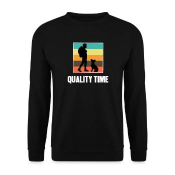 Natur Wanderer Wandern Berggipfel Statement Touren - Unisex Pullover - Schwarz - Vorne - Alina (178cm) & Michal (187cm)