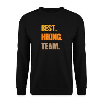 Wandern Team Bergsteigen Wanderer Statement Berge - Unisex Pullover - Schwarz - Vorne - Alina (178cm) & Michal (187cm)