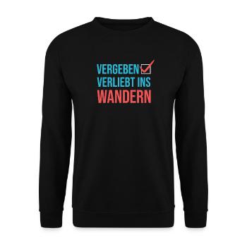Wandern Klettern Statement Bergwanderung Wanderer - Unisex Pullover - Schwarz - Vorne - Alina (178cm) & Michal (187cm)