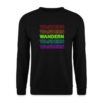 Wandern Natur Spruch Naturliebhaber Bergwanderung - Unisex Pullover - Schwarz - Vorne - Alina (178cm) & Michal (187cm)