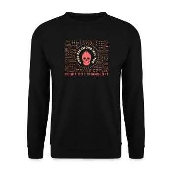 Your Password Was Too Short So I Changed It - Unisex Pullover - Schwarz - Vorne - Alina (178cm) & Michal (187cm)