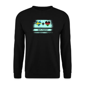 Kenya et Suède 100% Parfait / Cadeau - Sweat-shirt Unisexe - noir - Devant - Alina (178cm) & Michal (187cm)