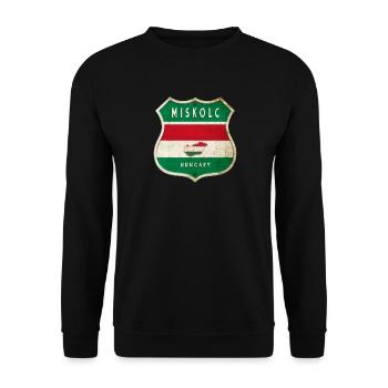 Design du drapeau de la Hongrie de Miskolc - Sweat-shirt Unisexe - noir - Devant - Alina (178cm) & Michal (187cm)