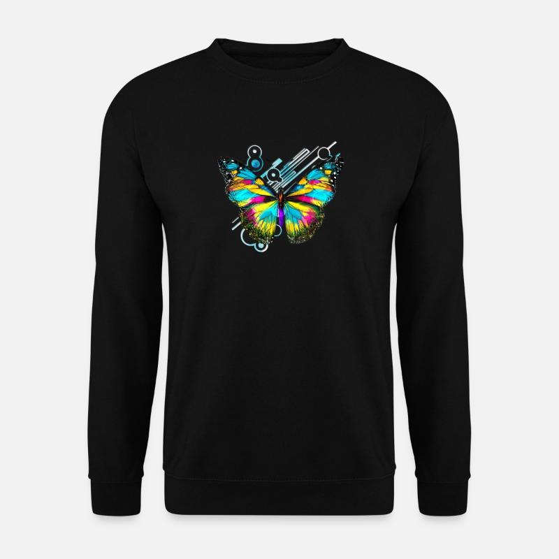 Abstract Rainbow Butterfly - Unisex Sweatshirt - black