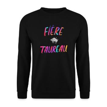 Fière taureau cadeau taureau signe du zodiaque - Sweat-shirt Unisexe - noir - Devant - Alina (178cm) & Michal (187cm)
