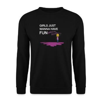 Internationaler Frauentag - Woman Power, Girlpower - Unisex Pullover - Schwarz - Vorne - Alina (178cm) & Michal (187cm)