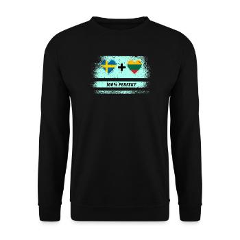 Lituanie et Suède 100 % parfait / cadeau - Sweat-shirt Unisexe - noir - Devant - Alina (178cm) & Michal (187cm)