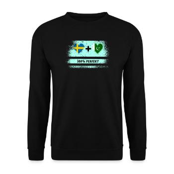 Pakistan et Suède 100% Parfait / Cadeau - Sweat-shirt Unisexe - noir - Devant - Alina (178cm) & Michal (187cm)