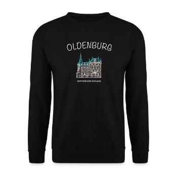 Oldenburg, Historic Town Hall, Lower Saxony - Unisex Sweatshirt - black - Front - Alina (178cm) & Michal (187cm)