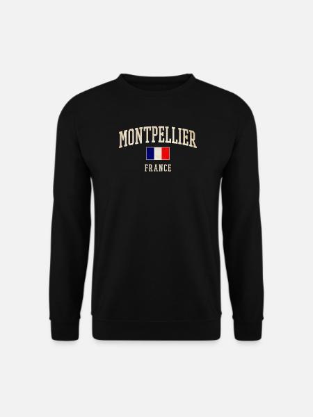 Montpellier France Vintage Design - Sweat-shirt Unisexe - noir