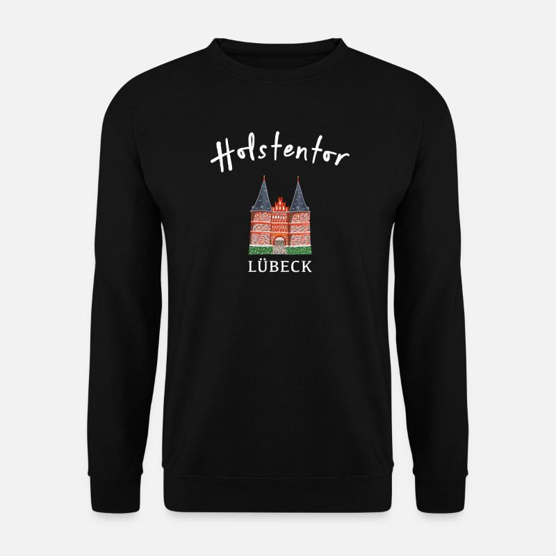 Holstentor Lübeck, Wahrzeichen Schleswig-Holstein - Unisex Pullover - Schwarz