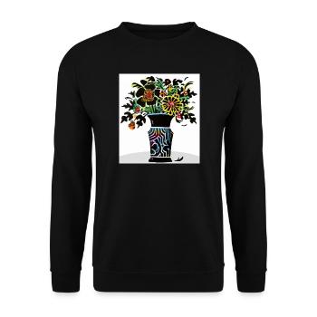 colorful bouquet of flowers - Unisex Sweatshirt - black - Front - Alina (178cm) & Michal (187cm)