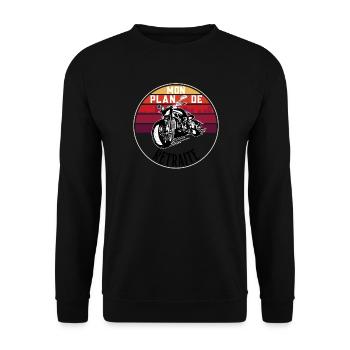 Moto rétro au coucher du soleil - Sweat-shirt Unisexe - noir - Devant - Alina (178cm) & Michal (187cm)
