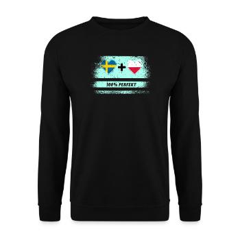 Pologne et Suède 100% parfait / cadeau - Sweat-shirt Unisexe - noir - Devant - Alina (178cm) & Michal (187cm)
