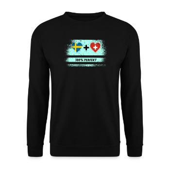 Suisse & Suède 100% Parfait / Cadeau - Sweat-shirt Unisexe - noir - Devant - Alina (178cm) & Michal (187cm)