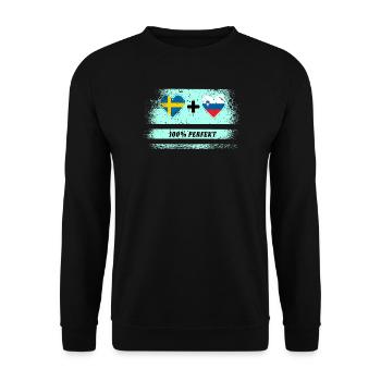 Slovénie et Suède 100% parfait / cadeau - Sweat-shirt Unisexe - noir - Devant - Alina (178cm) & Michal (187cm)