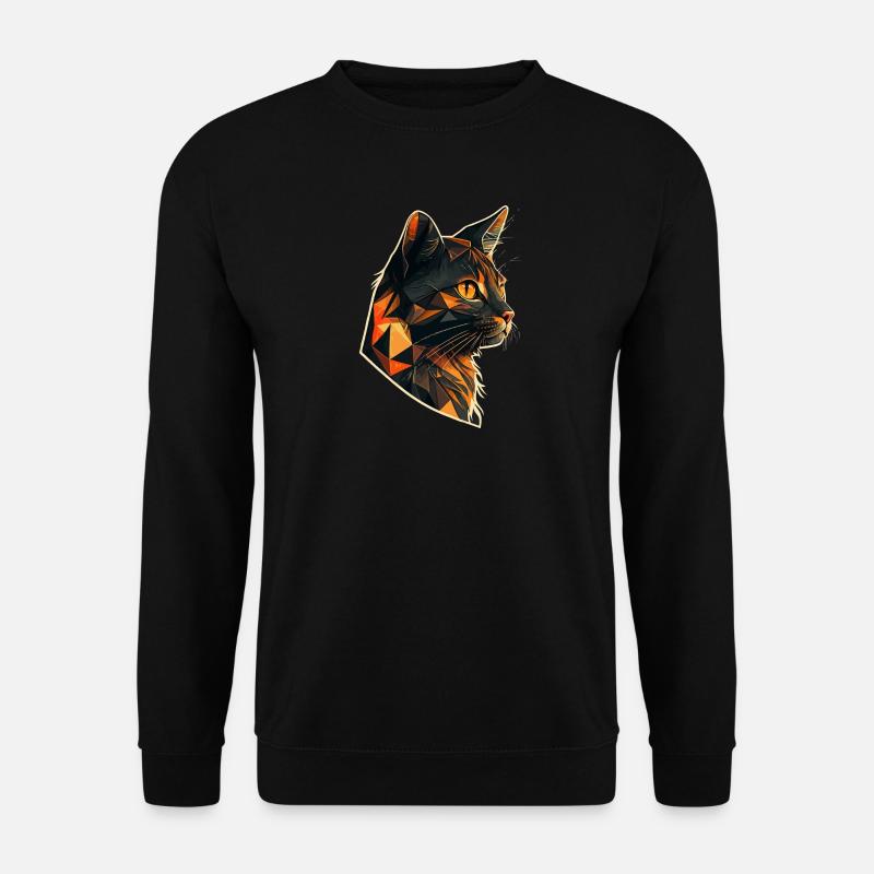 Stylized, Geometric cat - Unisex Sweatshirt - black