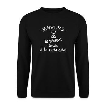 retraite, retraité, personne âgée, vintage - Sweat-shirt Unisexe - noir - Devant - Alina (178cm) & Michal (187cm)
