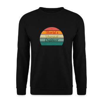 World's Okayest Engineer Retro Design - Unisex Sweatshirt - black - Front - Alina (178cm) & Michal (187cm)