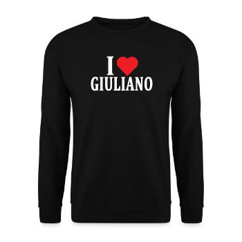 t-shirt I love Giuliano t-shirt gift idea - Unisex Sweatshirt - black - Front - Alina (178cm) & Michal (187cm)