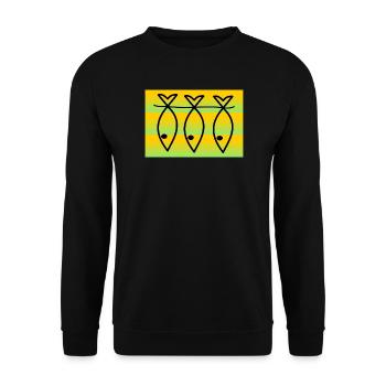 SARDINE. FISH. APRIL FOOL. EASTER. SEA - Unisex Sweatshirt - black - Front - Alina (178cm) & Michal (187cm)