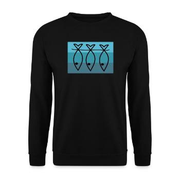 SARDINE. FISH. APRIL FOOL. EASTER. SEA - Unisex Sweatshirt - black - Front - Alina (178cm) & Michal (187cm)