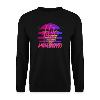 60s Mom Moves Retro Neon Design - Unisex Pullover - Schwarz - Vorne - Alina (178cm) & Michal (187cm)
